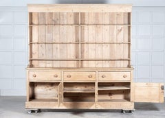 Monumental 19th C English Pine Farmhouse Dresser