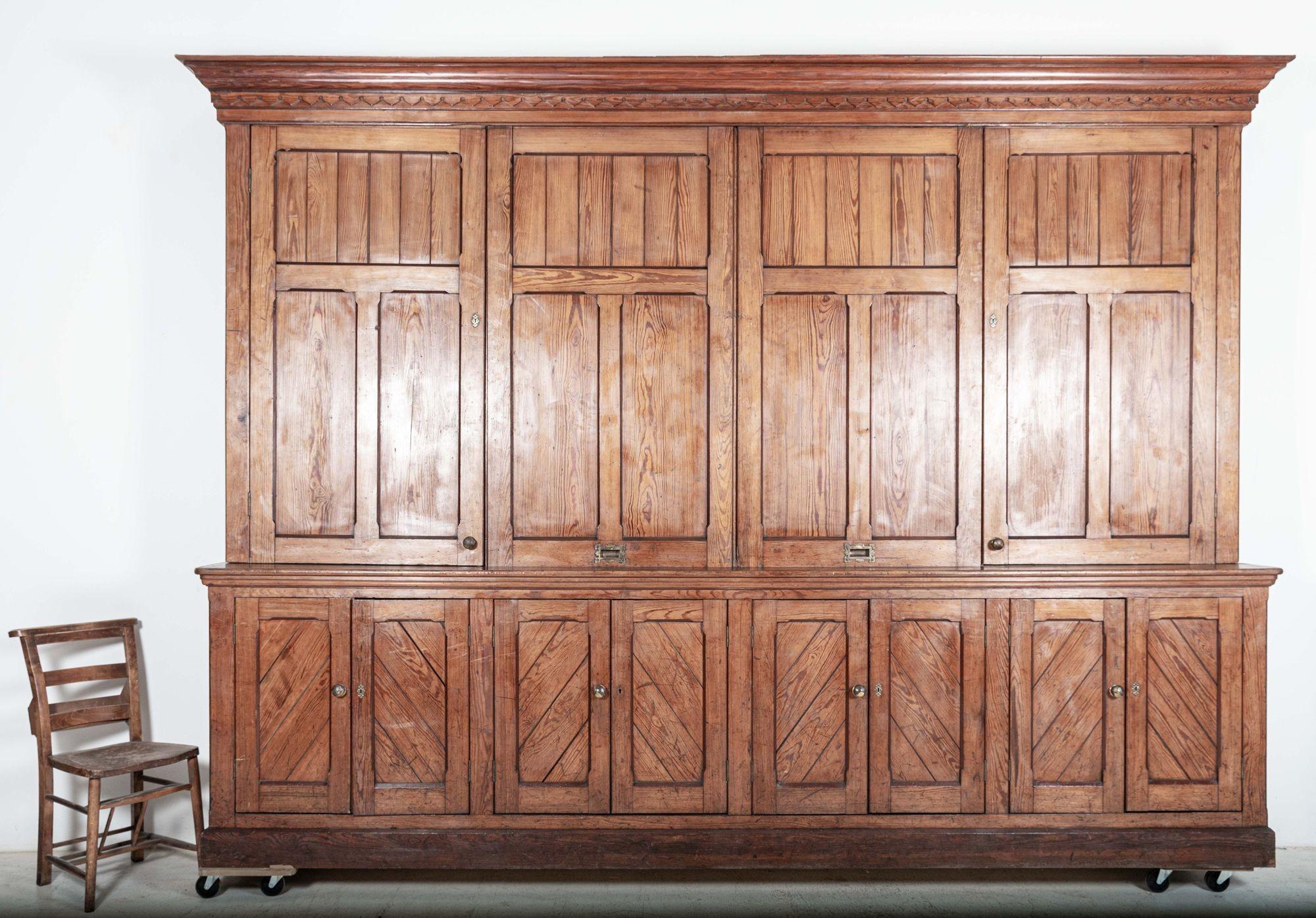 Monumental 19thC English Pine Housekeepers Cupboard	 For Sale 7