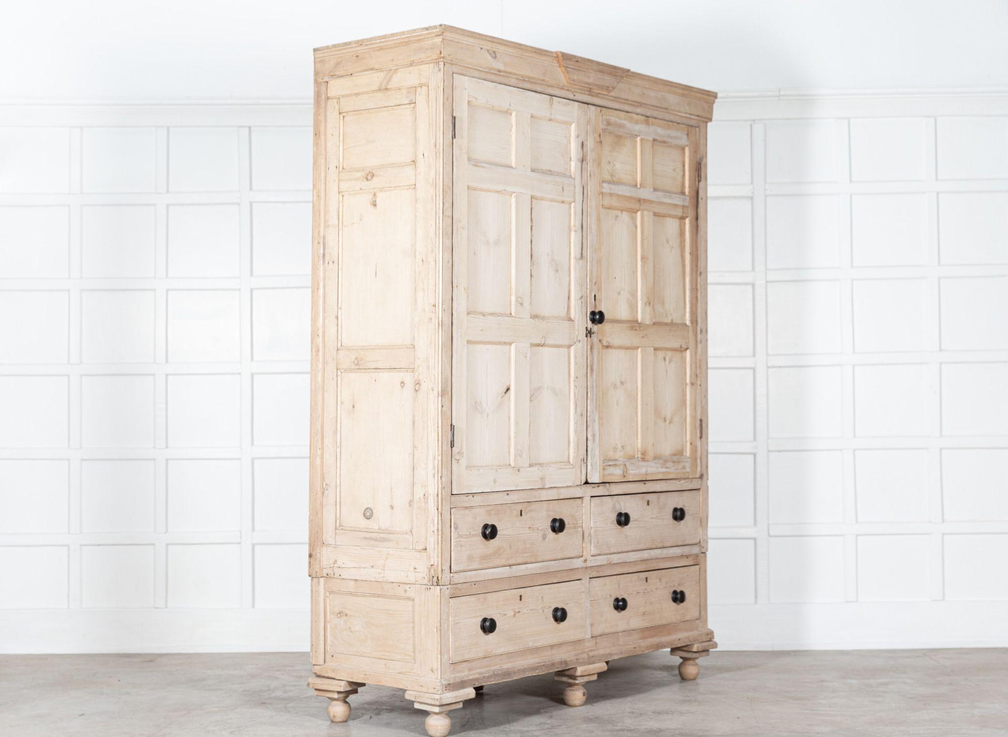 Monumental 19thC English Pine Housekeepers Cupboard In Good Condition For Sale In Staffordshire, GB
