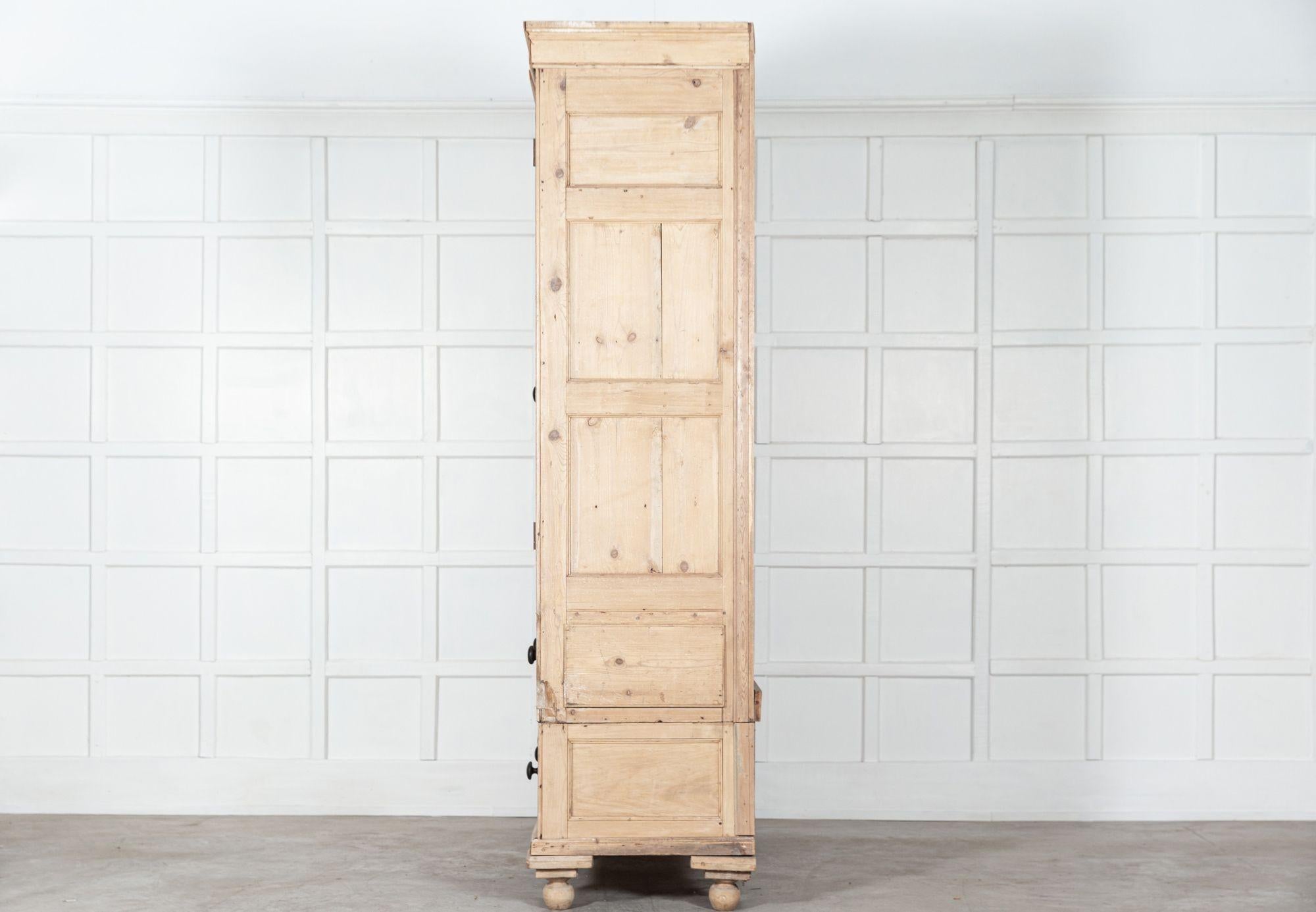 Monumental 19thC English Pine Housekeepers Cupboard For Sale 5