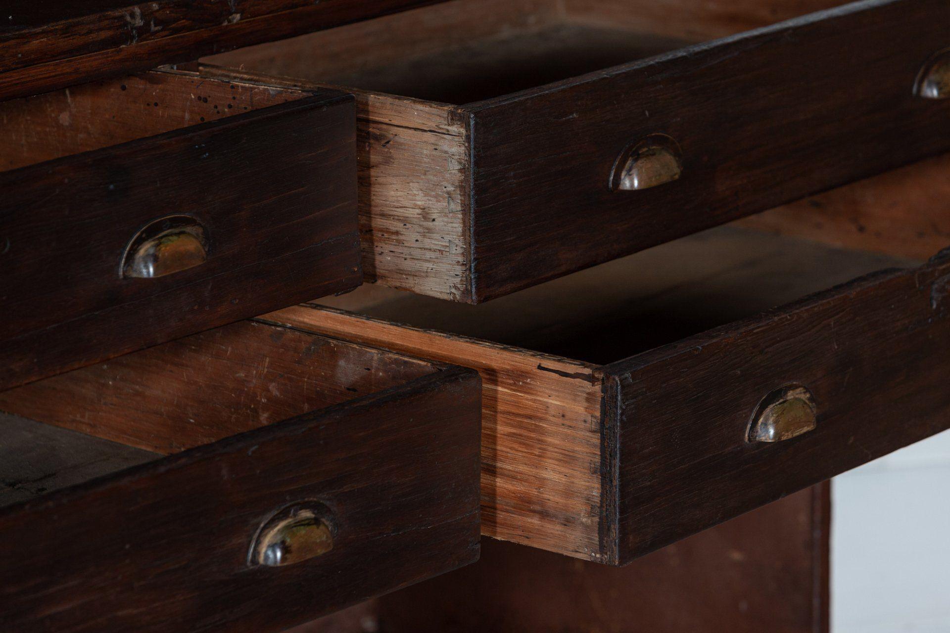 Monumental 19thC English Pine Housekeepers / Haberdashery Cabinet For Sale 10