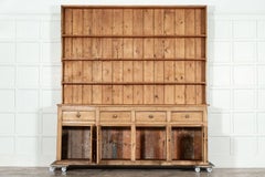Monumental 19thC English Pine Waterfall Dresser