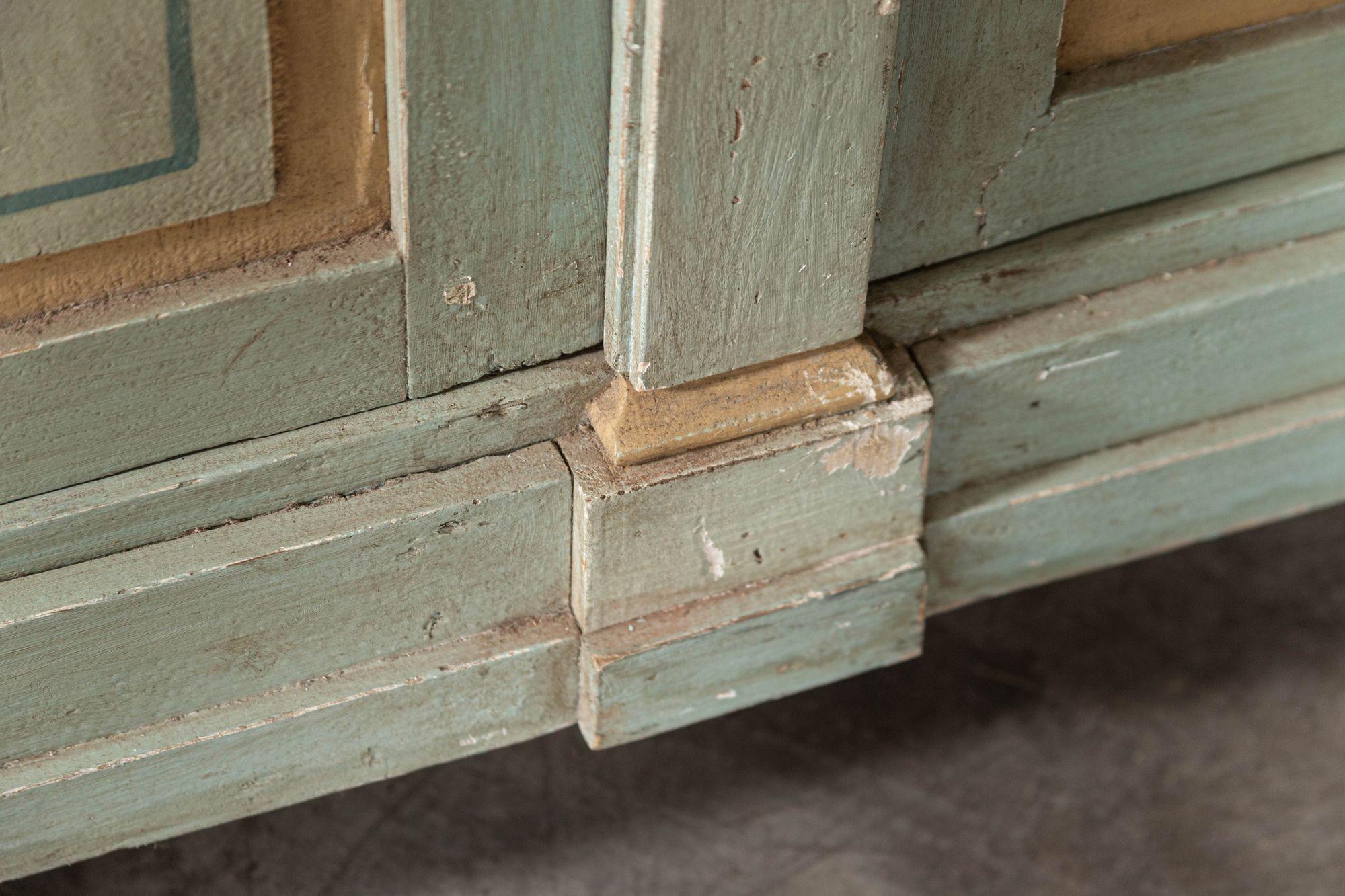 Monumental 19th Century French Blue Painted Bookcase For Sale 8