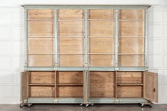 Monumental 19th Century French Blue Painted Bookcase