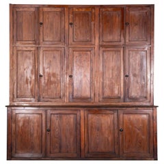 Monumental 19thC French Monastery Pine Housekeepers Cupboard