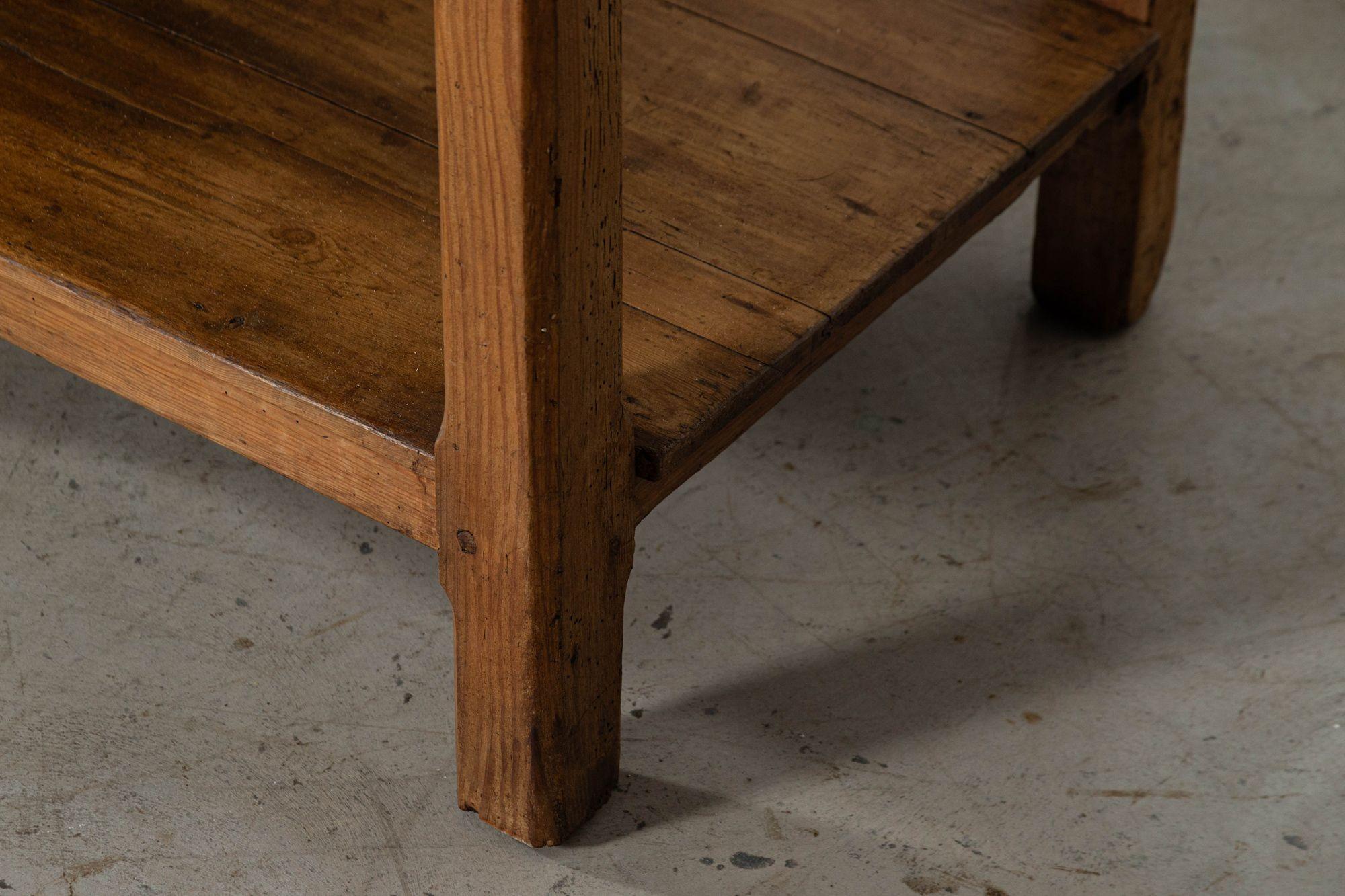 Monumental 19thC French Pine Bakers Table 6