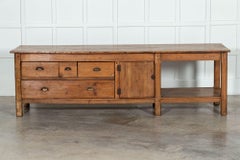 Monumental 19thC French Pine Bakers Table