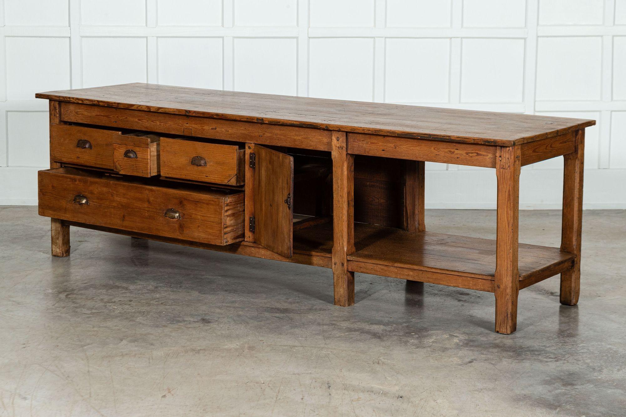 Monumental 19thC French Pine Bakers Table In Good Condition In Staffordshire, GB