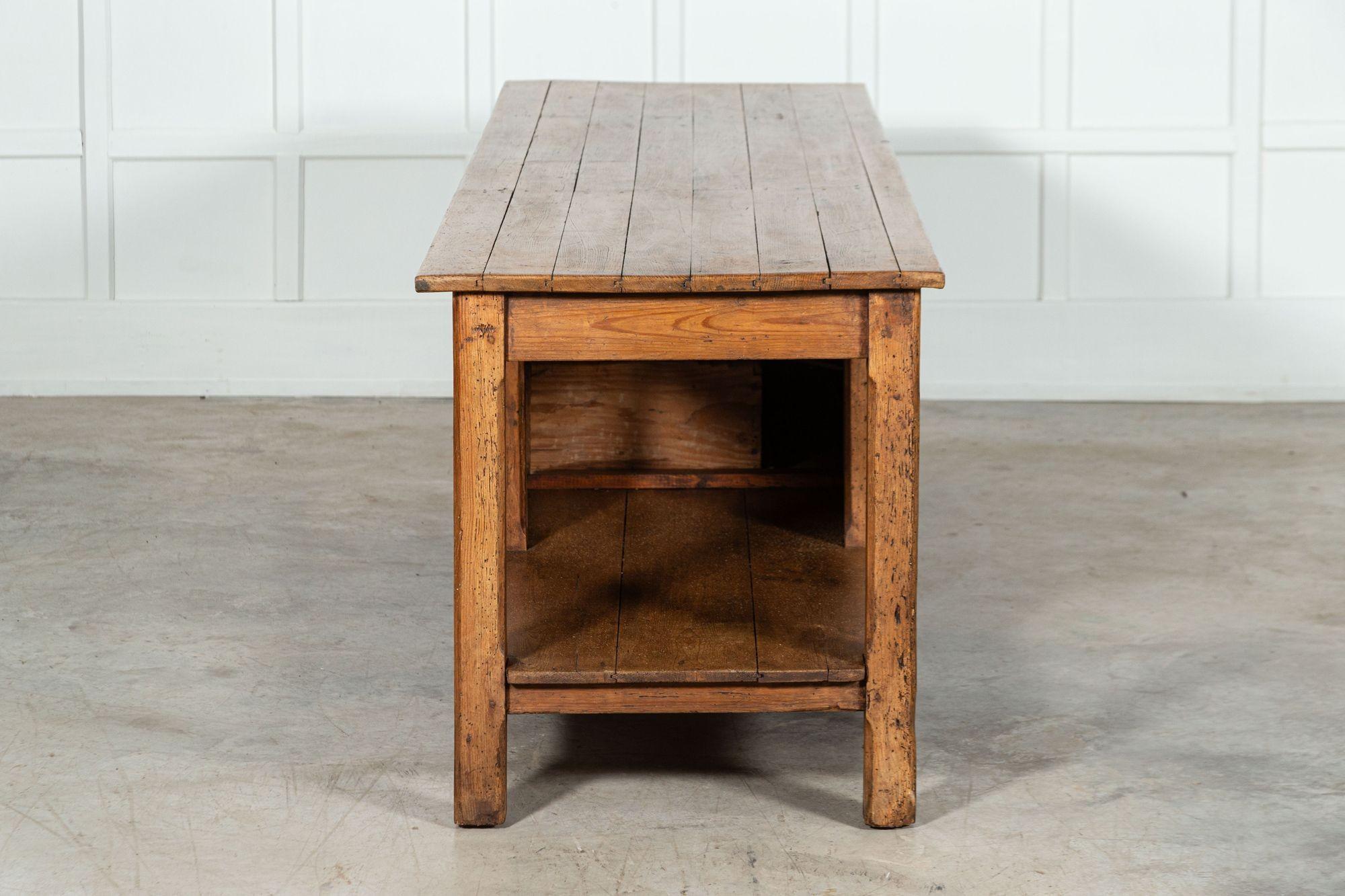 Monumental 19thC French Pine Bakers Table 2