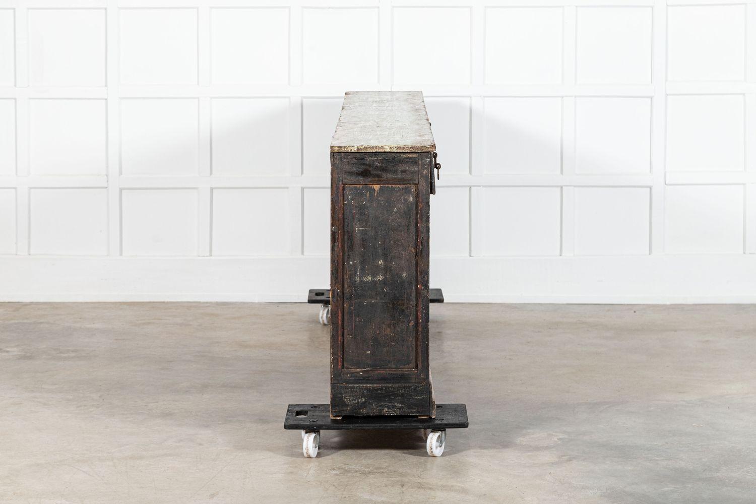 Monumental 19thC French Vernacular Painted Pine Dresser Base 4