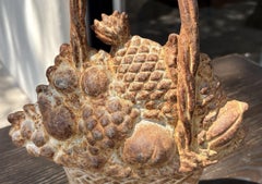 Monumental 19Thc Hubley Basket of Flowers Iron Doorstop