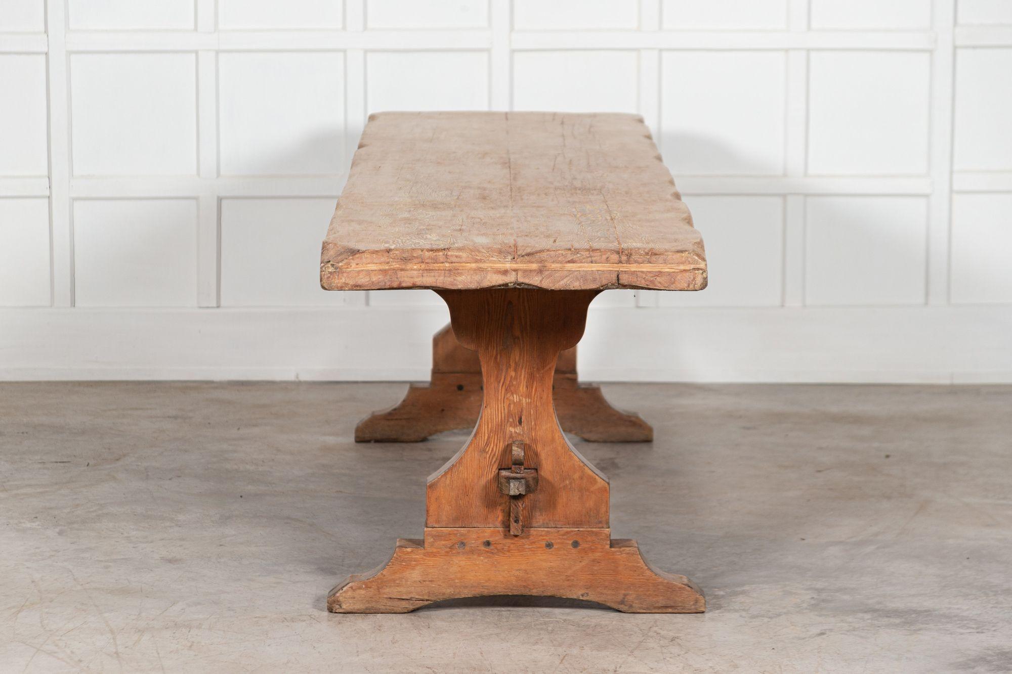 circa 1880
Monumental 19th century Scottish Estate Made Scrub Top Pine Refectory Table - 7cm Thick Two Plank Removeable Top
We can also customise existing pieces to suit your scheme/requirements. We have our own workshop, restorers and finishers.