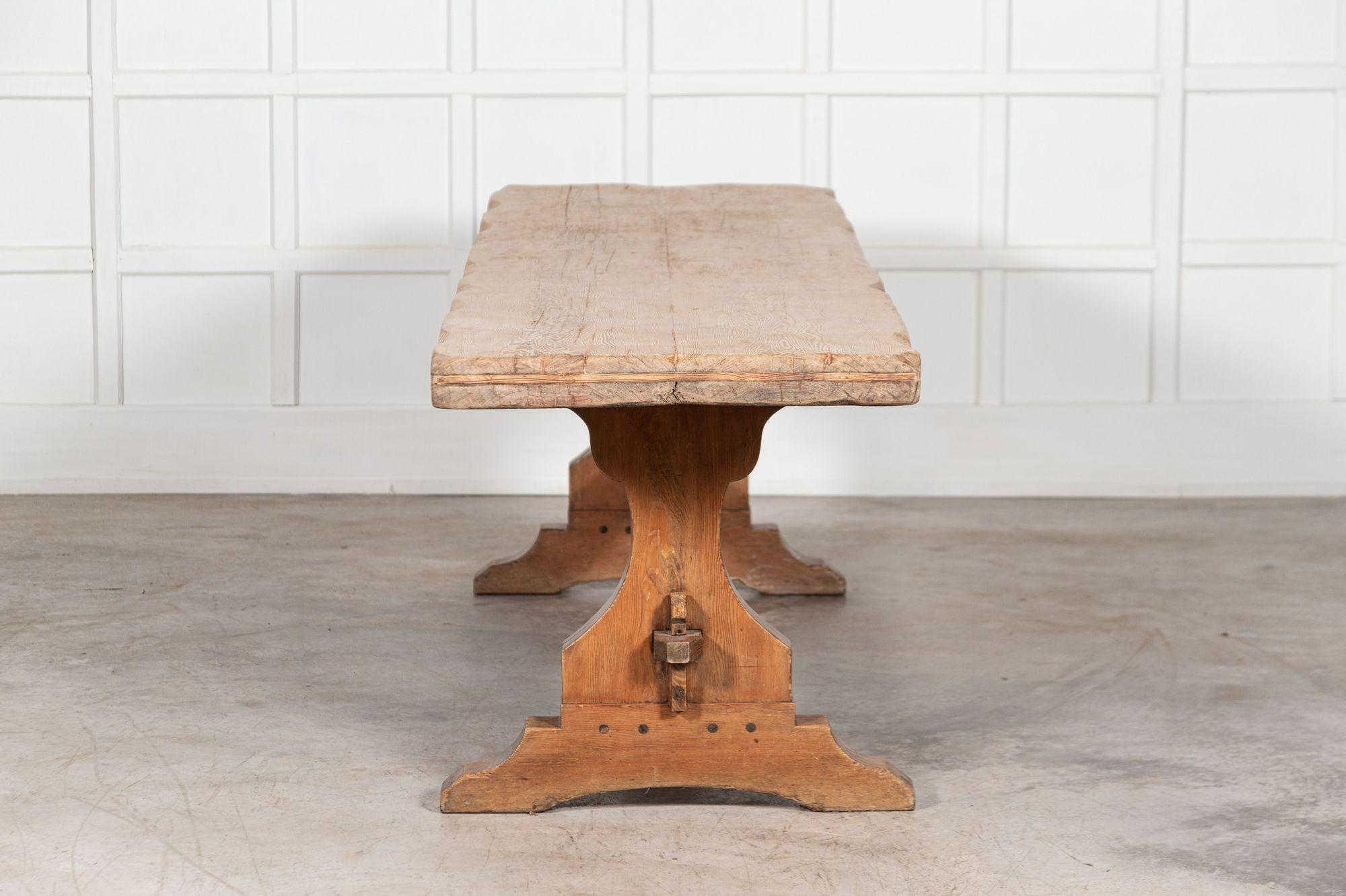 Monumental 19th Century Scottish Estate Scrub Top Pine Refectory Table For Sale 1