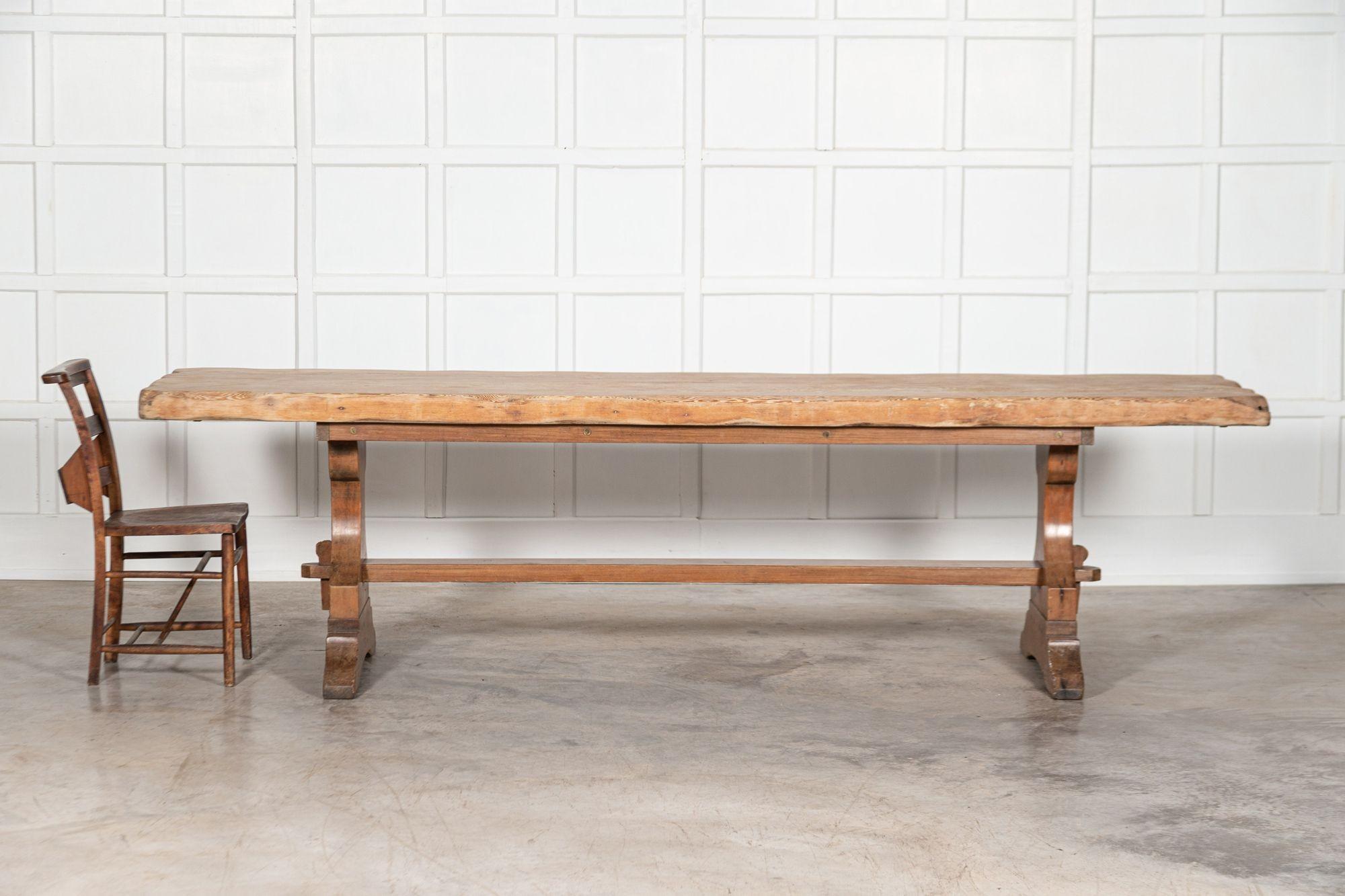 Monumental 19th Century Scottish Estate Scrub Top Pine Refectory Table For Sale 2