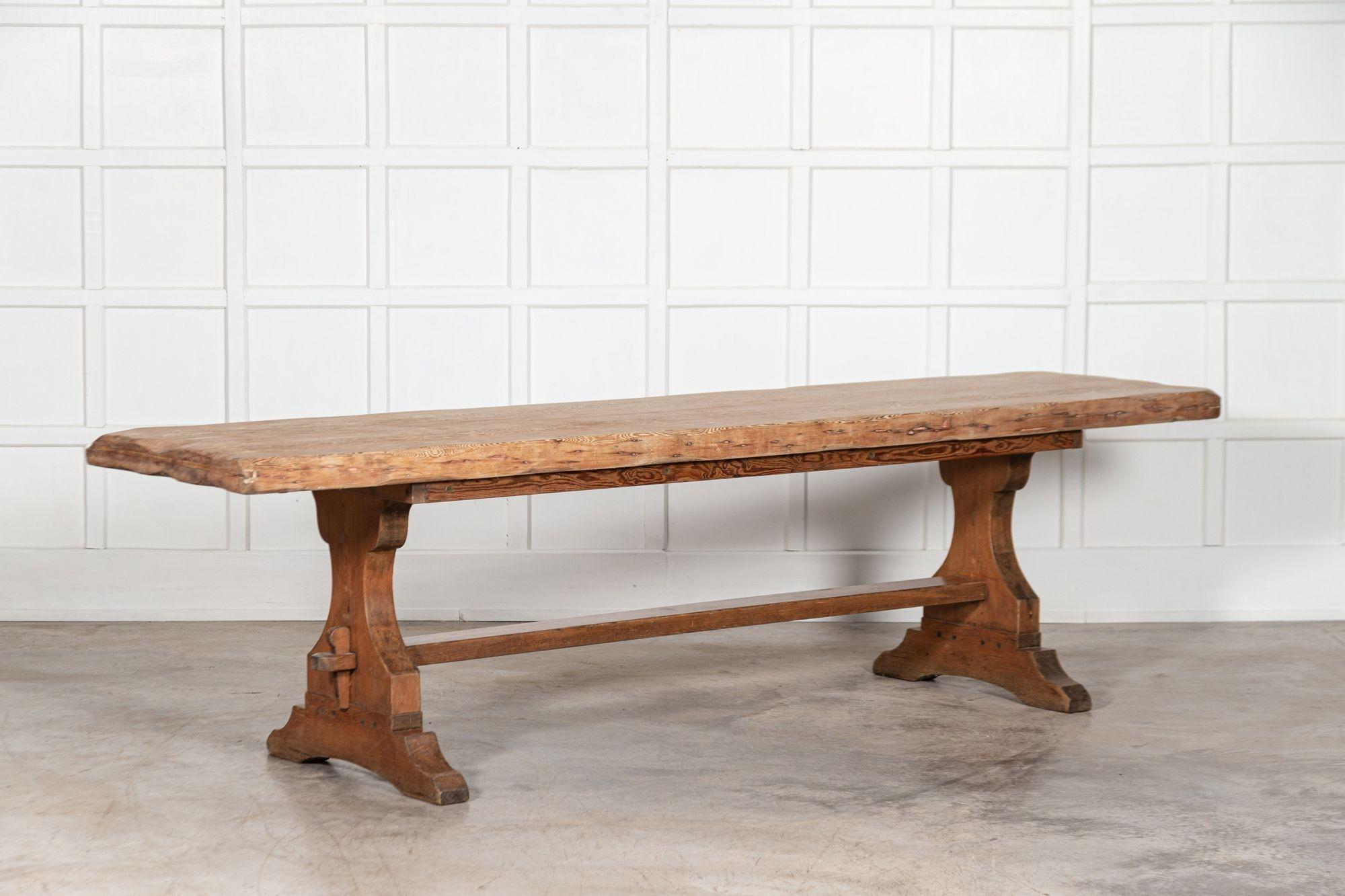 Monumental 19th Century Scottish Estate Scrub Top Pine Refectory Table For Sale 4