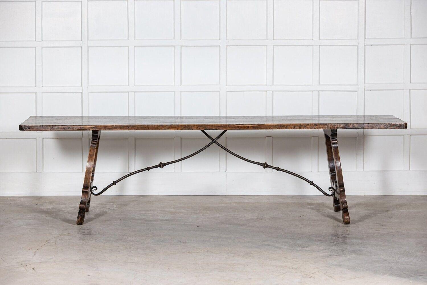 Monumental 19th C Spanish Walnut Refectory Table 1