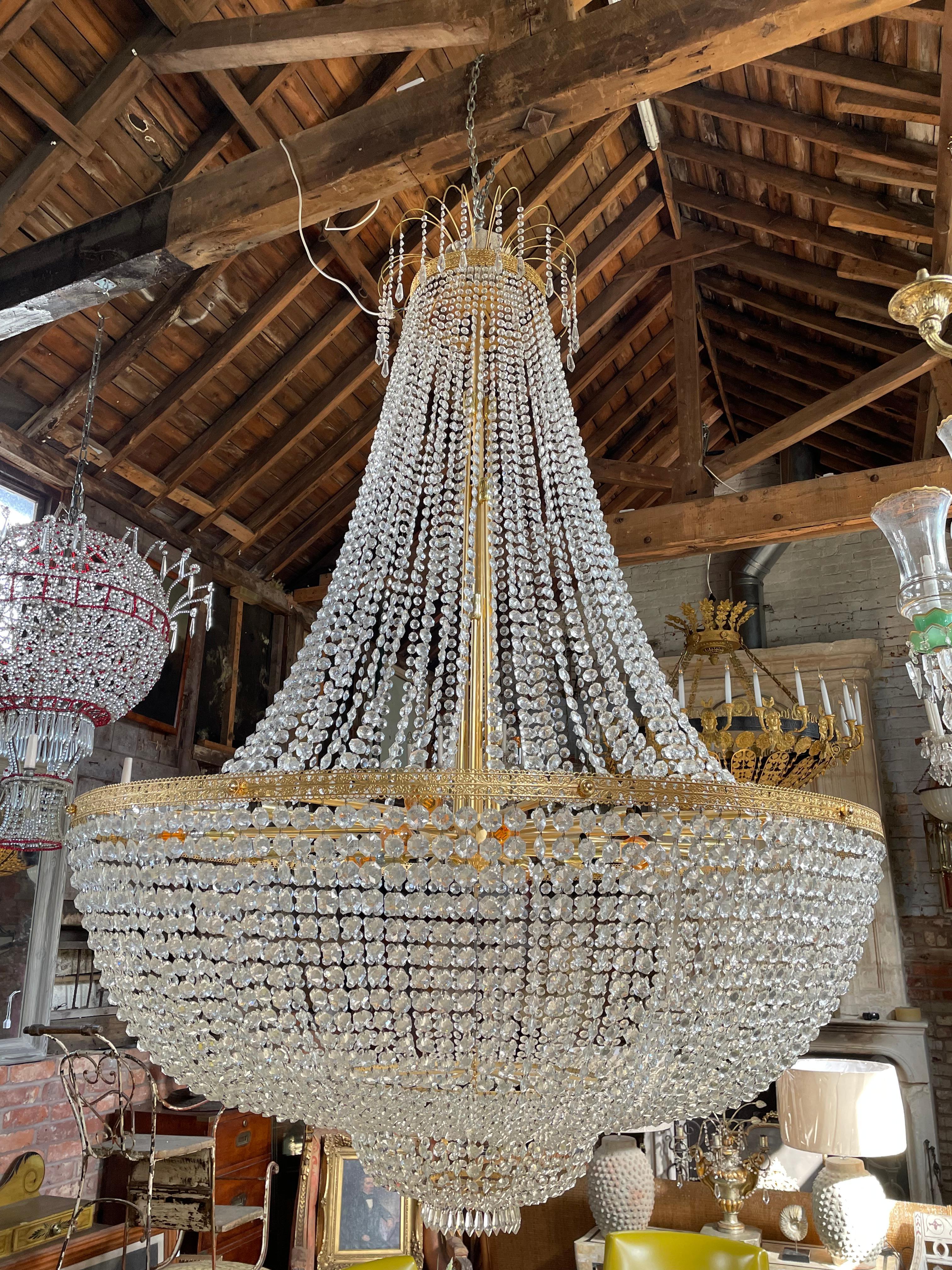 Empire Monumental 20th Century Classic Cascade Chandelier For Sale