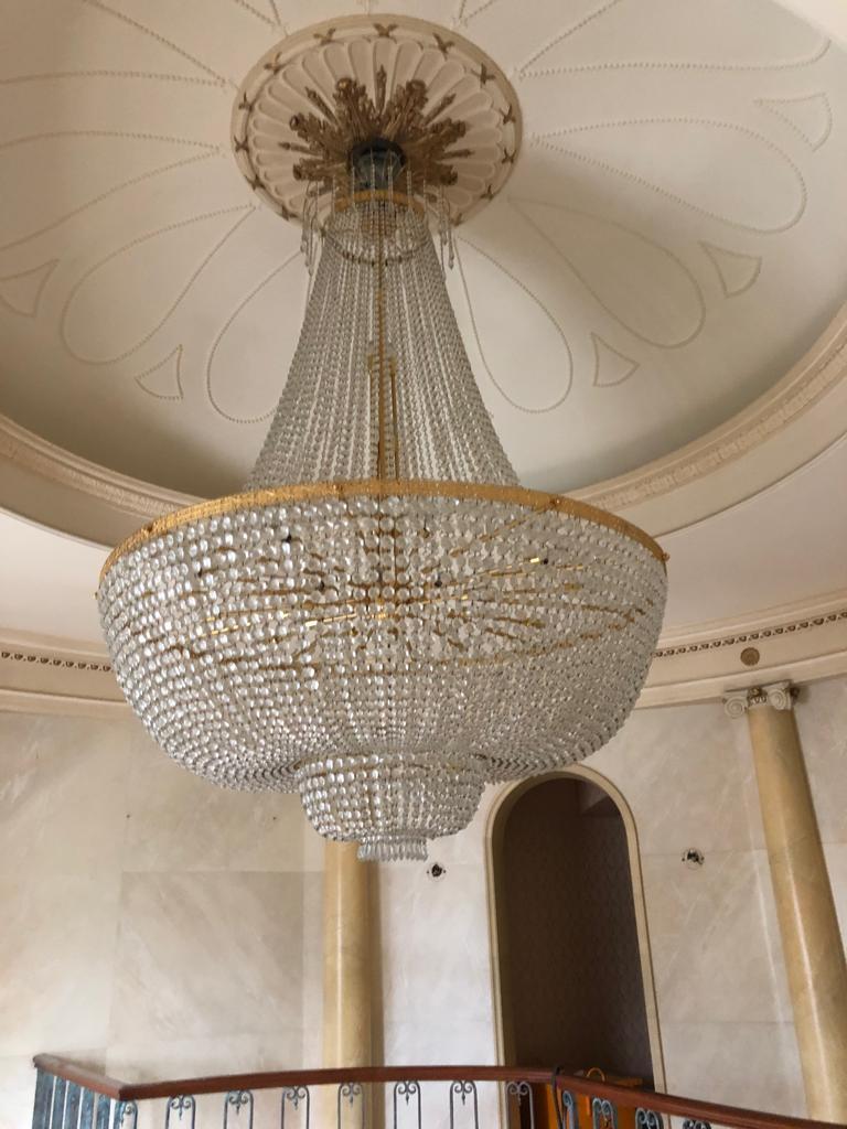 Metal Monumental 20th Century Classic Cascade Chandelier For Sale