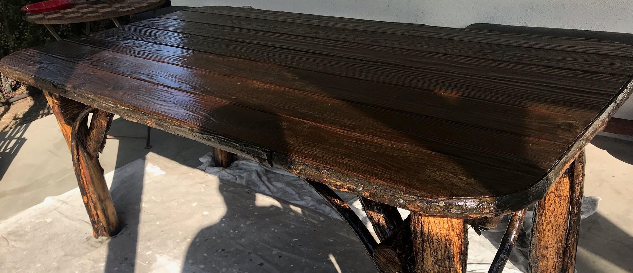 Monumental 20th Century Hickory Dining Table In Good Condition In Los Angeles, CA