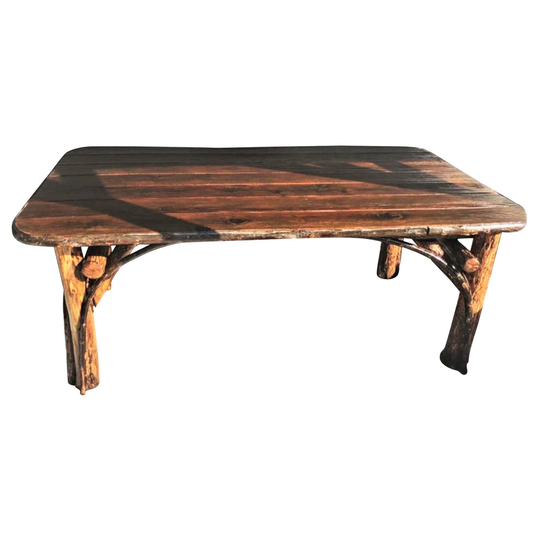 Monumental 20th Century Hickory Dining Table