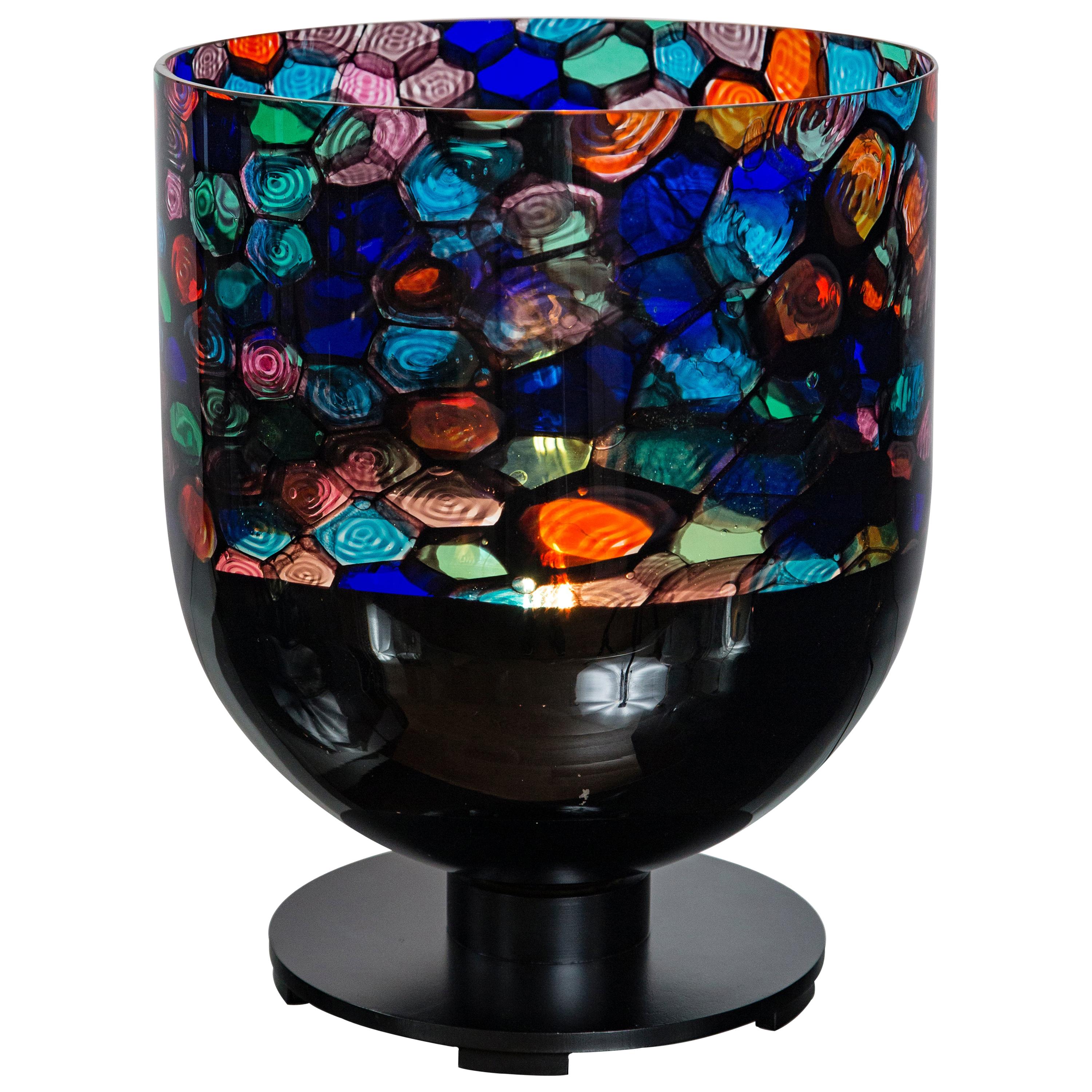 Monumentale mehrfarbige Uplight-Tischlampe von Noti Massari aus dem 20. Jahrhundert im Angebot