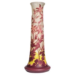 Antique Monumental 24’ Emile Galle Four Color Cameo Vase