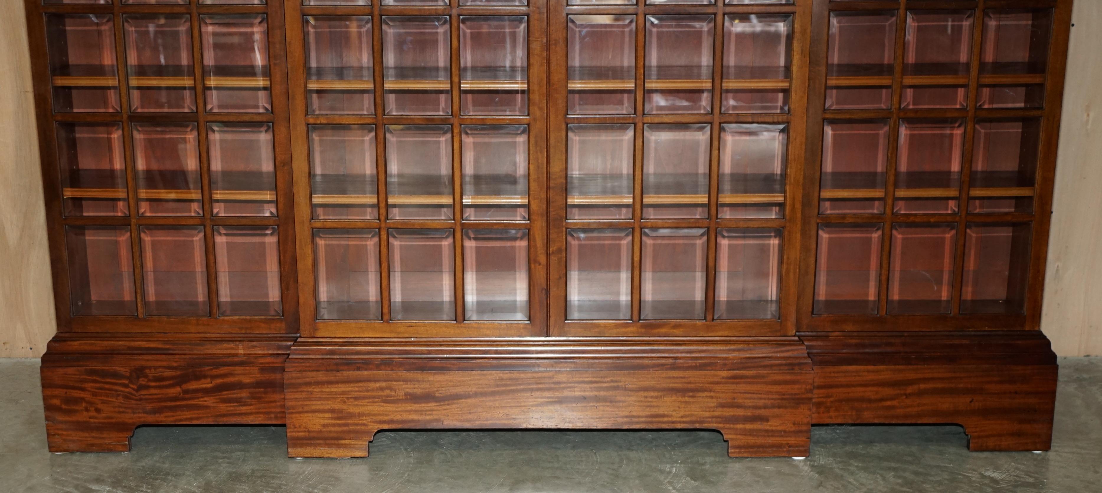 MONUMENTAL 2.4 METER TALL ANTiQUE VICTORIAN HARDWOOD GLAZED LiBRARY BOOKCASE For Sale 4
