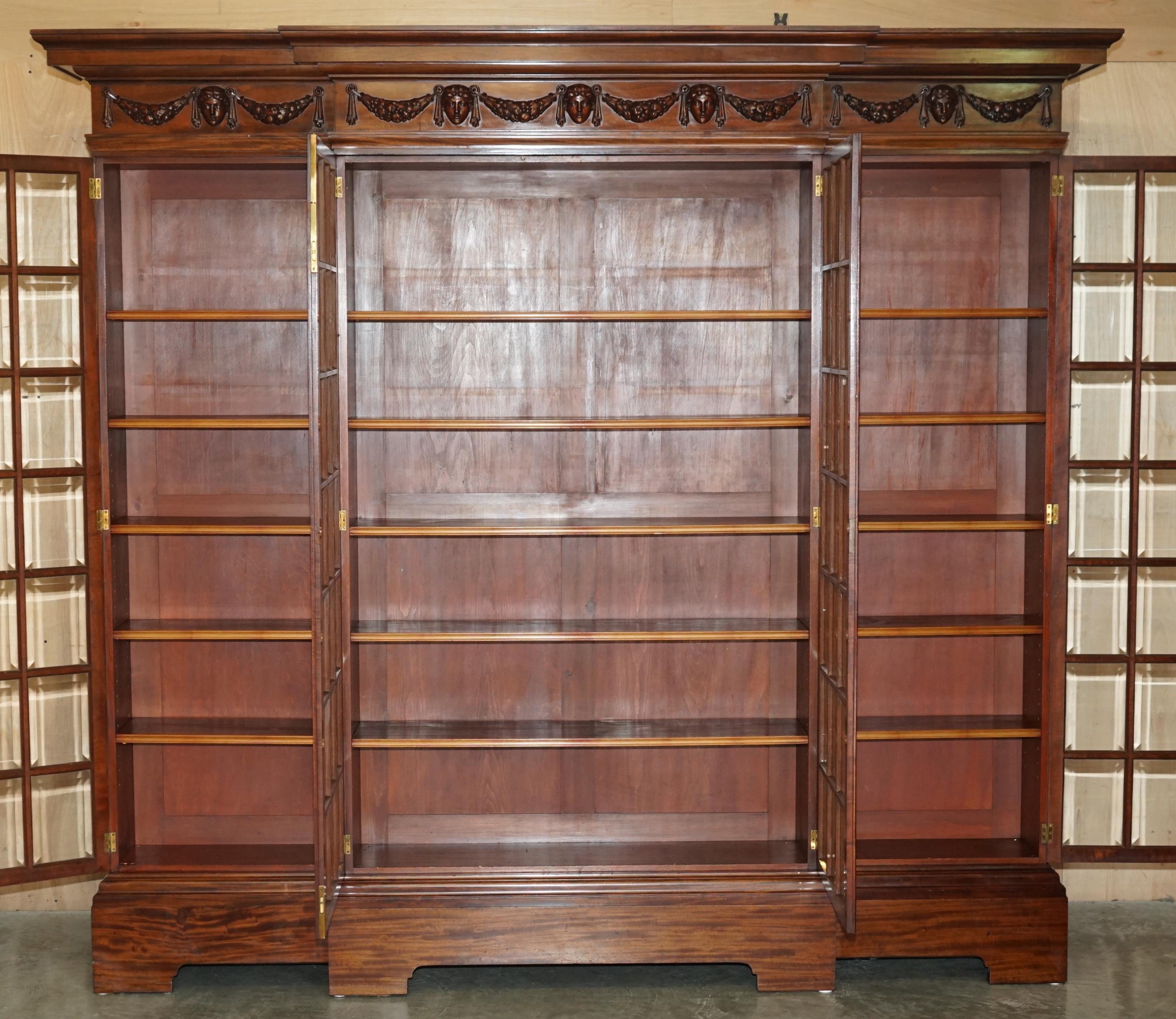 MONUMENTAL 2.4 METER TALL ANTiQUE VICTORIAN HARDWOOD GLAZED LiBRARY BOOKCASE For Sale 7