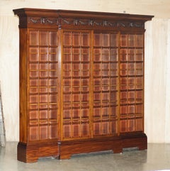 MONUMENTAL 2.4 METER TALL ANTiQUE VICTORIAN HARDWOOD GLAZED LiBRARY BOOKCASE
