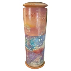 Monumental 25" Steven Forbes-deSoule Ceramic Lidded Urn Vase 1988
