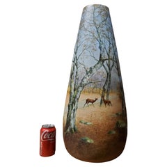 Monumental 26 inch tall Ceramic vase by Narbon D Honore, Delphin Massier