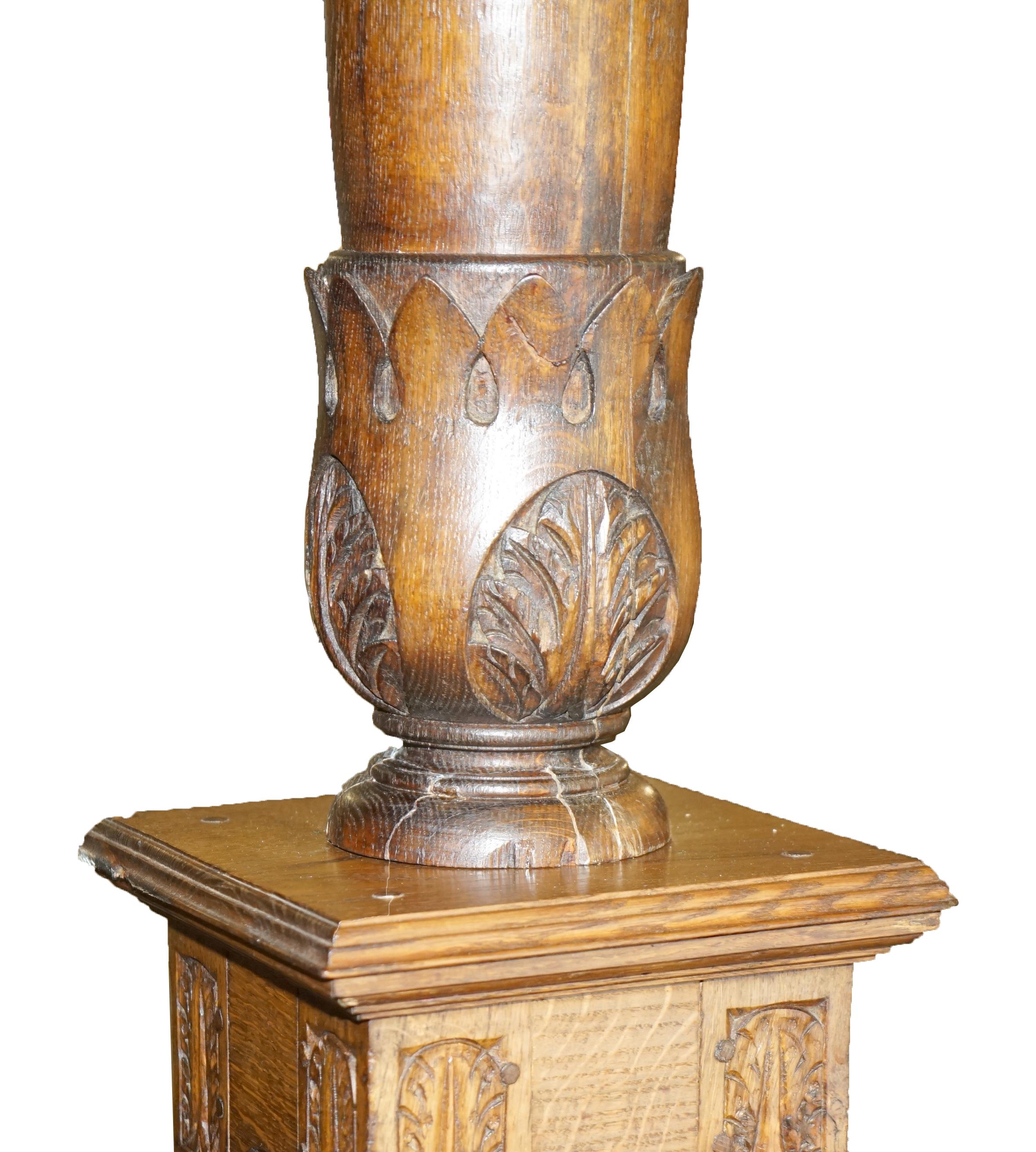 MONUMENTAL 3 METER EMPEROR ANTIQUE CiRCA 1880 CARVED ENGLISH BURR OAK TESTER BED For Sale 9