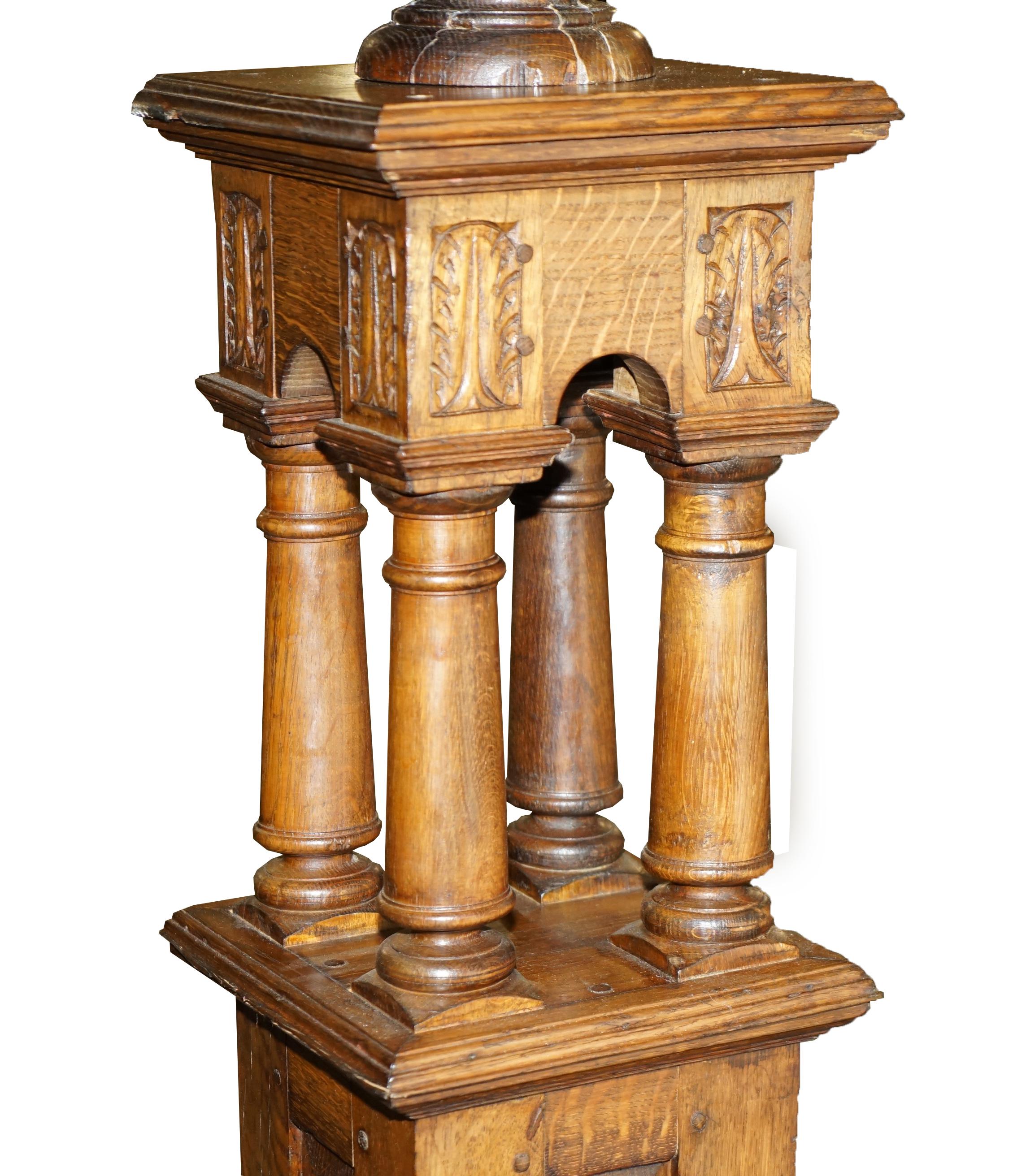 MONUMENTAL 3 METER EMPEROR ANTIQUE CiRCA 1880 CARVED ENGLISH BURR OAK TESTER BED For Sale 10