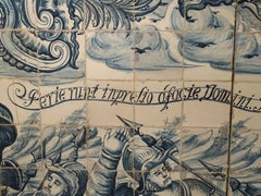 Monumental 3-Piece 18th Century Azulejo Mural Panel from Portugal