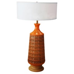 Monumental  33" Raymor Italian Pottery Table Lamp! 1950s Aldo Londi