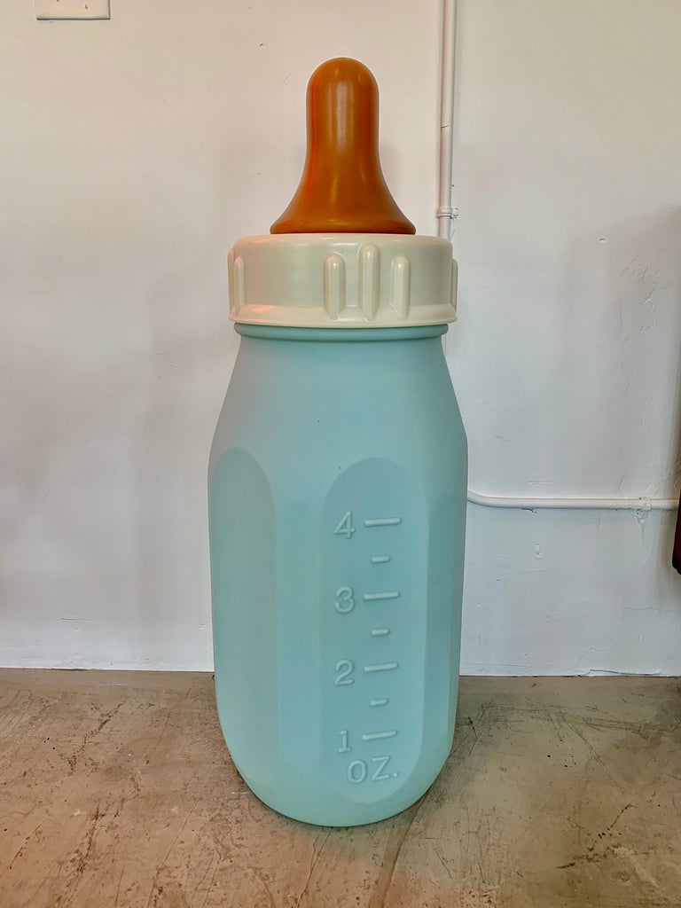 Monumental Blue Baby Bottle In Good Condition For Sale In Los Angeles, CA