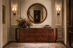 Monumental 39" Diameter Brazilian Modern Round Mirror in Rosewood, 1960s