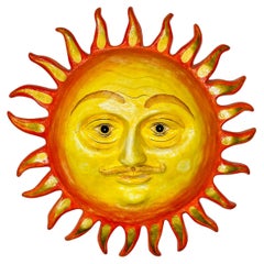 Monumental 42” Sergio Bustamante Smiling Sun Wall Sculpture