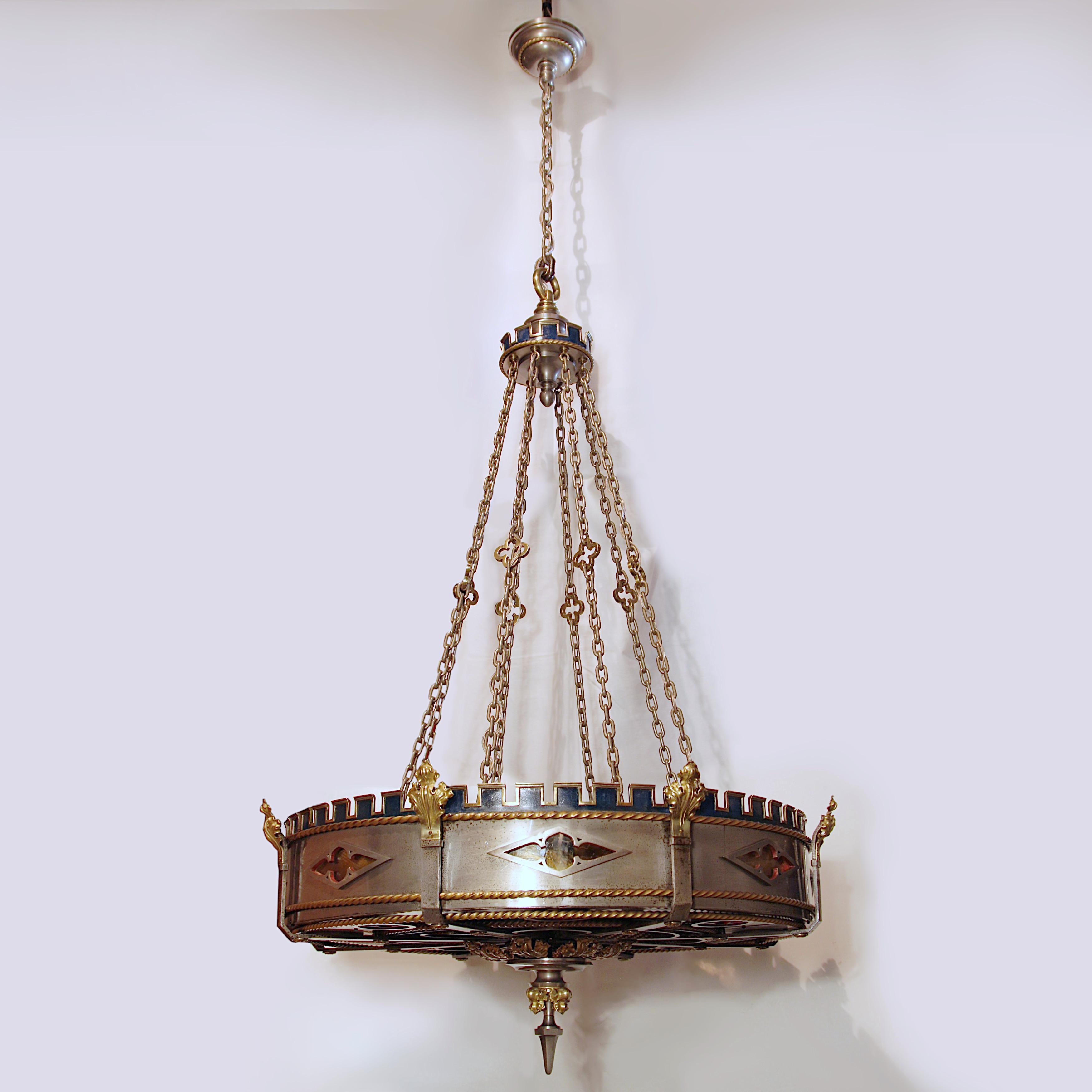 This Spectacular, custom-made chandelier is not only a work of art, but an astonishing piece of early 20th-Century American craftsmanship. Every part of this 500+ piece fixture is a solid piece of steel, iron, glass or brass!

Chandelier