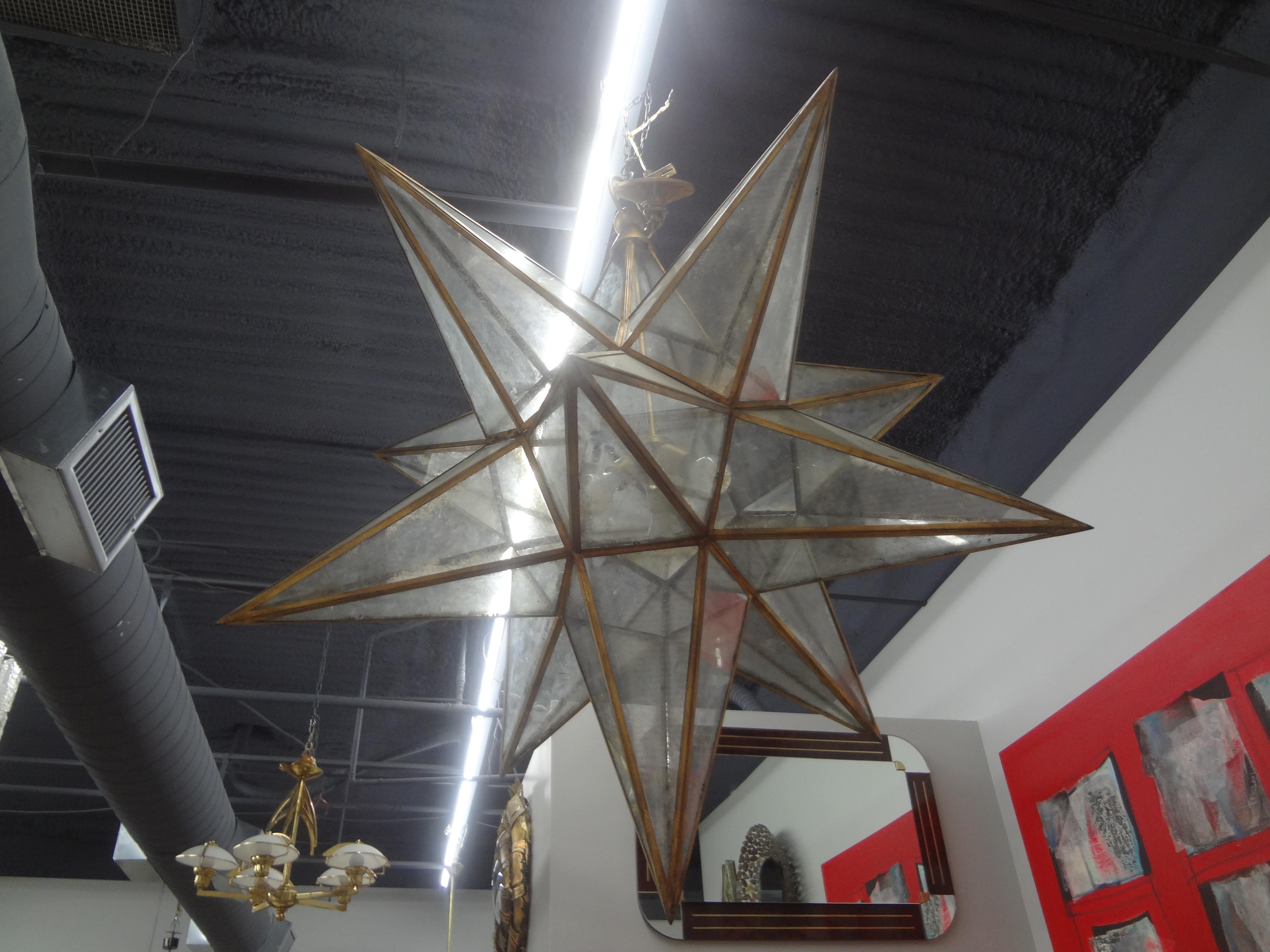 Monumental 52 Inch Star Shaped Chandelier For Sale 3