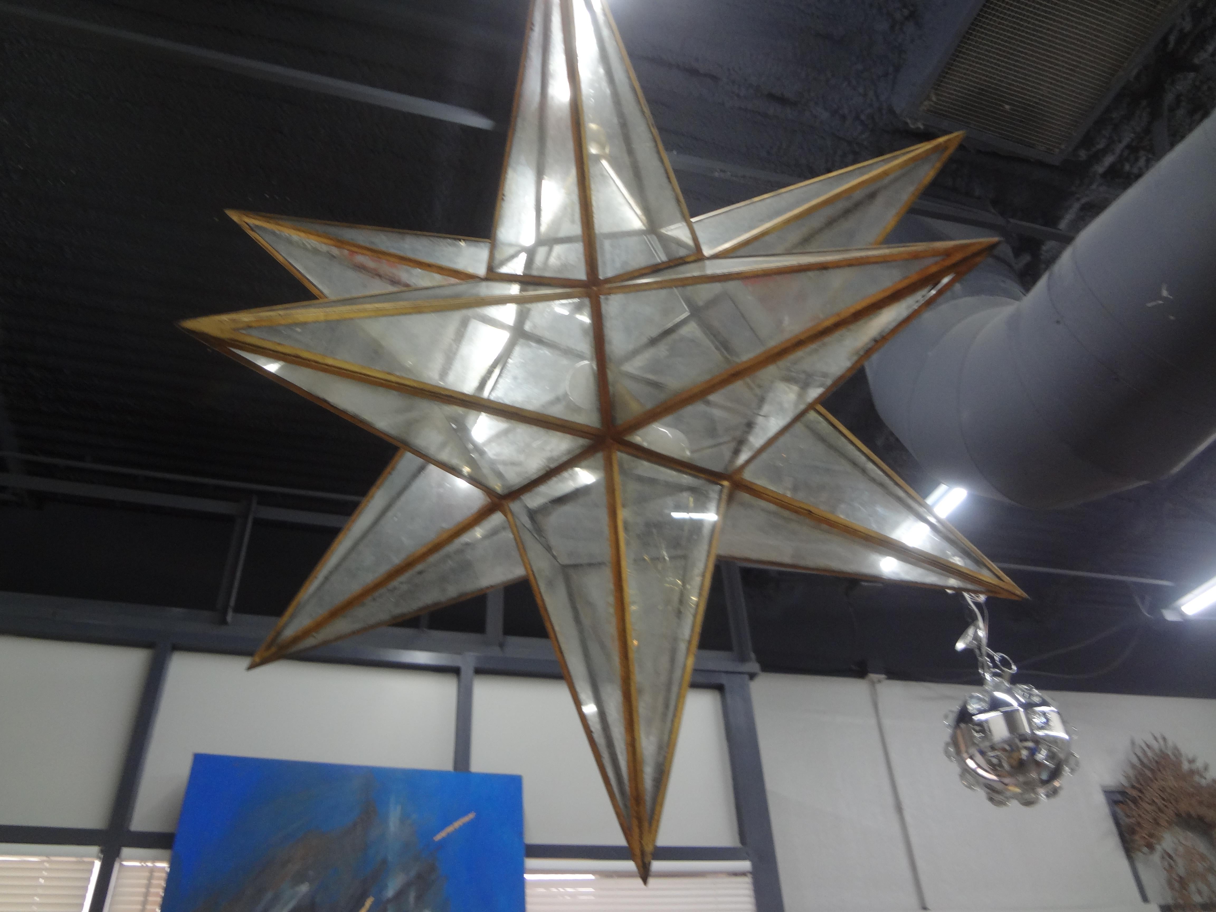 Monumental 52 Inch Star Shaped Chandelier In Good Condition For Sale In Houston, TX