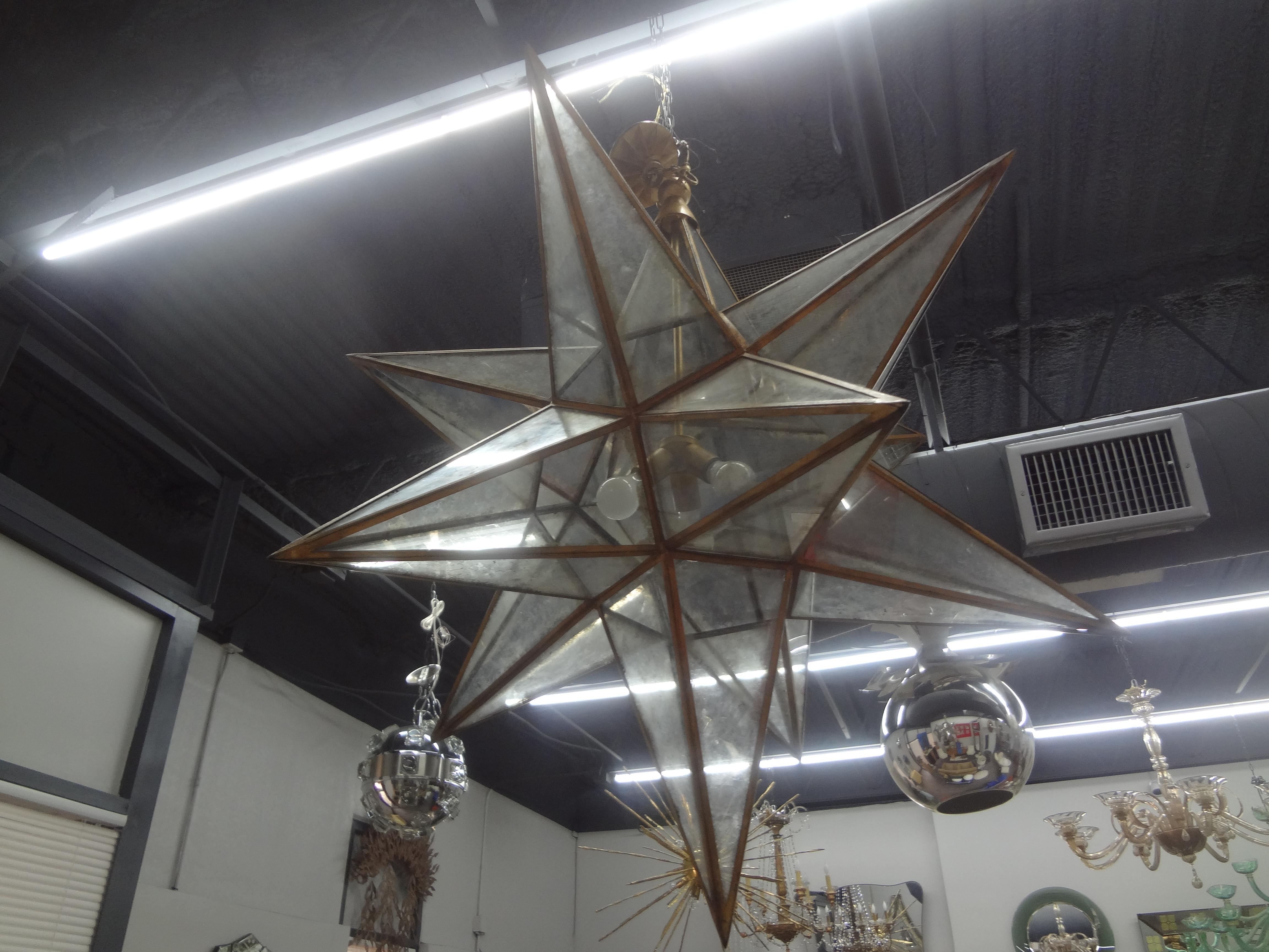 20th Century Monumental 52 Inch Star Shaped Chandelier For Sale