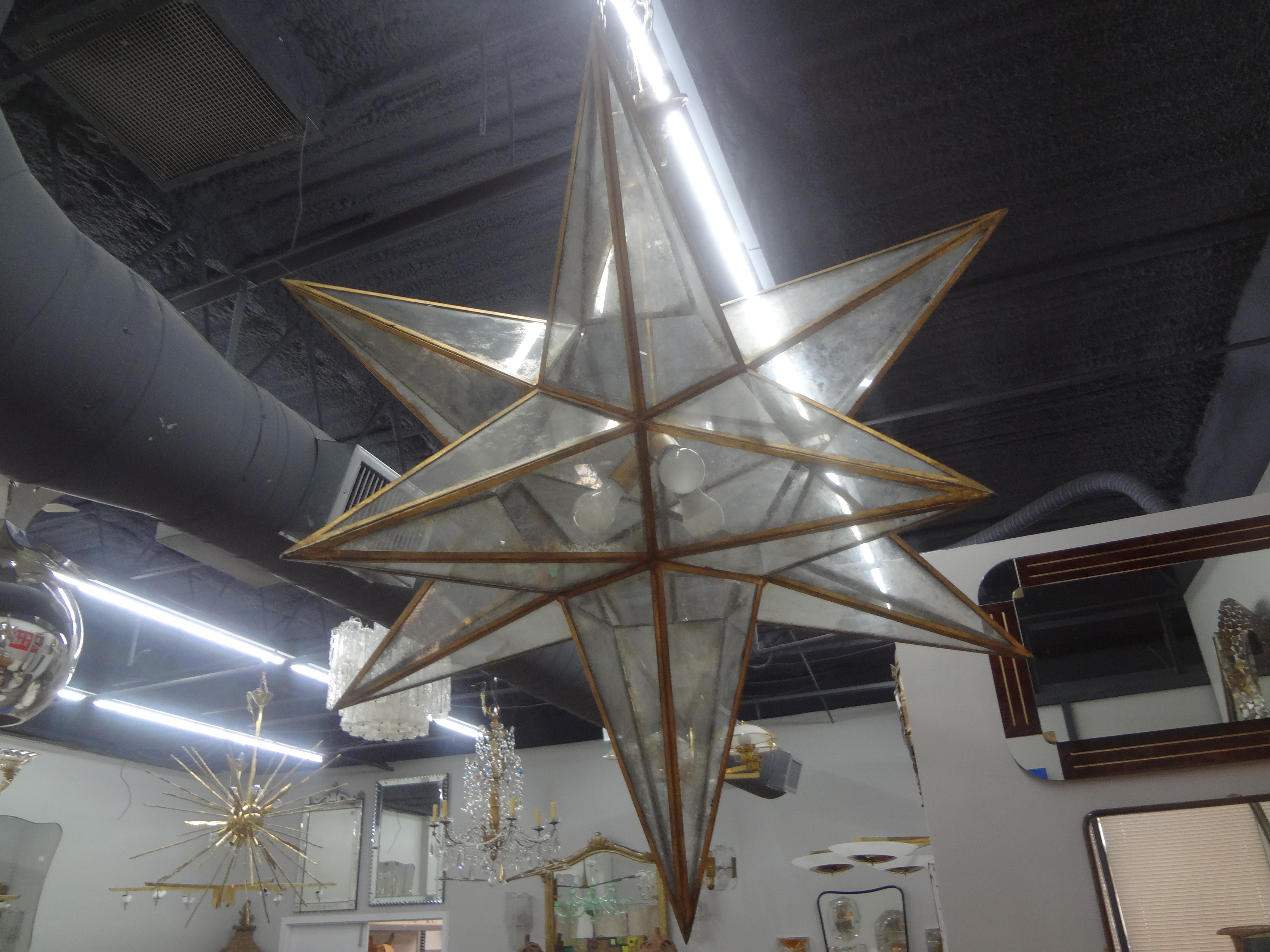 Monumental 52 Inch Star Shaped Chandelier For Sale 1