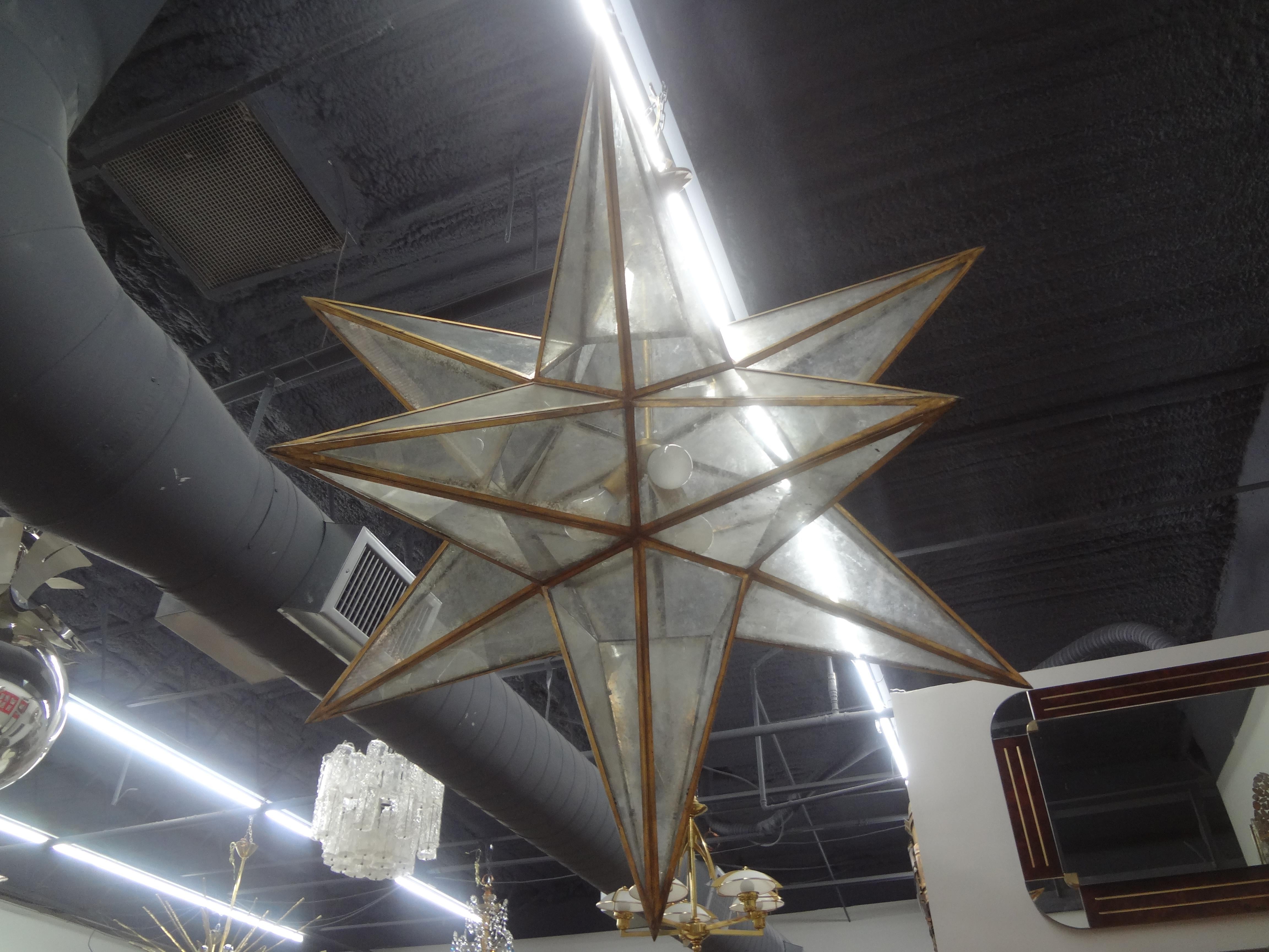 Monumental 52 Inch Star Shaped Chandelier For Sale 2