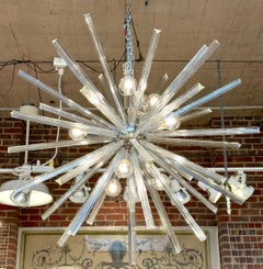 Monumental 52" Italian Venini Murano Glass Sputnik 8 Light Chandelier
