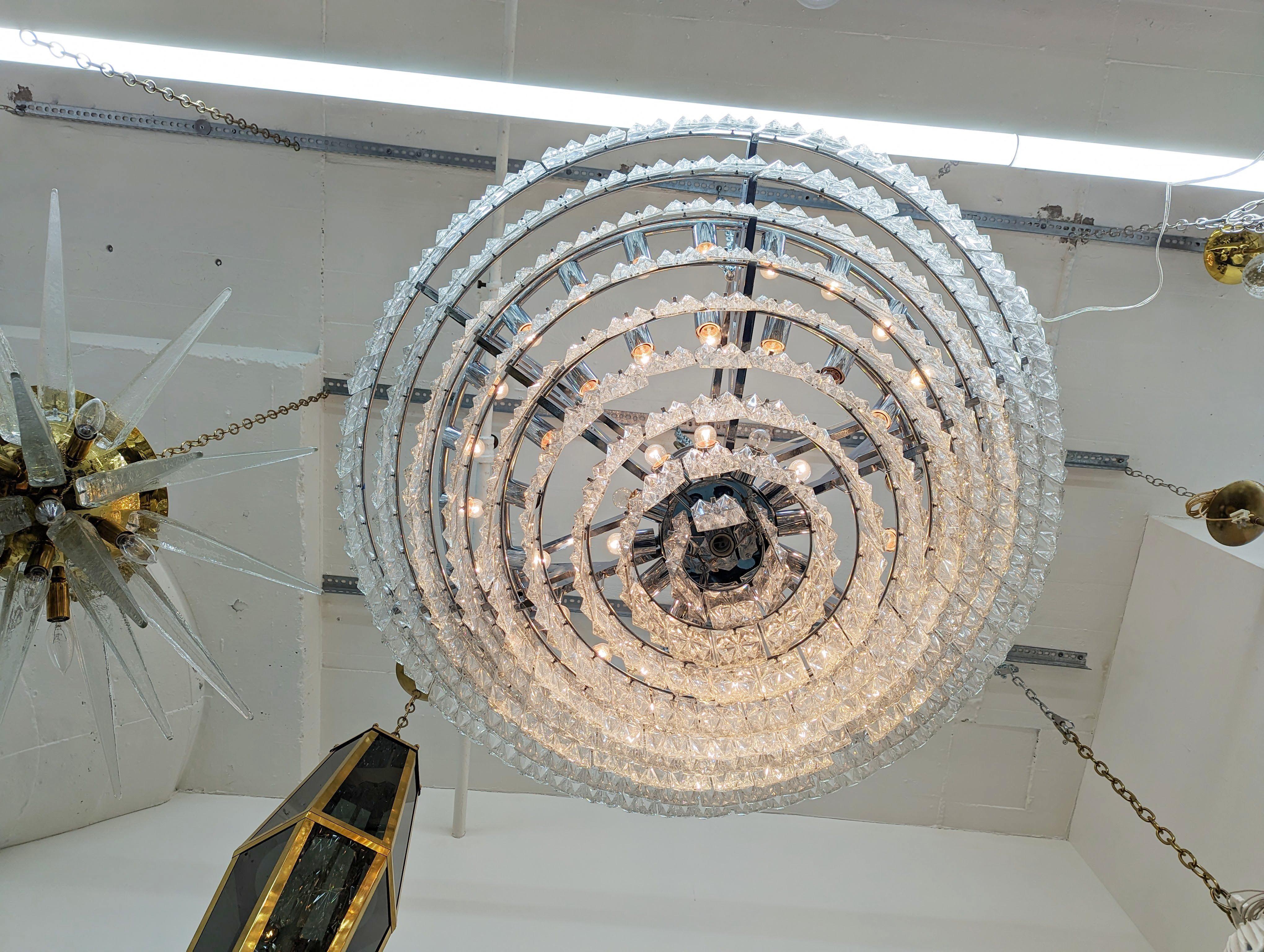 Monumental Lámpara de Cristal Kinkeldey 52 Alemán en venta
