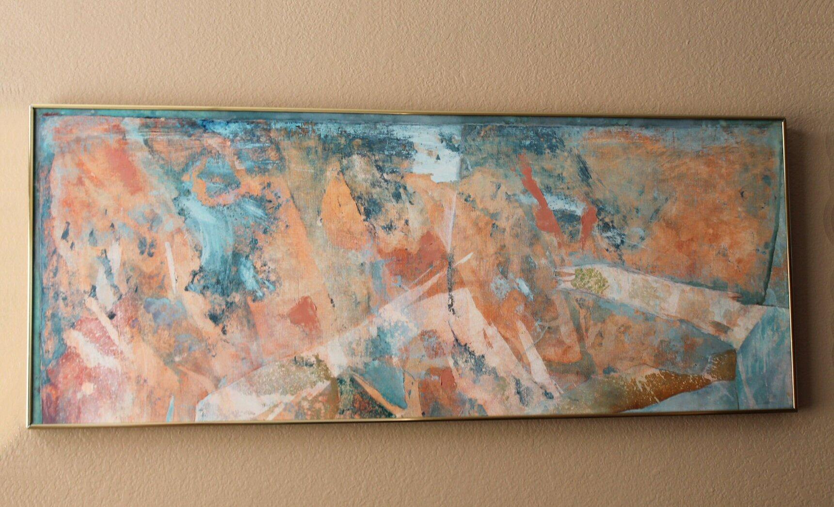 Magnificent!  

MID CENTURY ABSTRACT
ORIGINAL OIL PAINTING

STUNNING ORANGE & BLUE PALETTE!

After Gio Ponti

Offered is an absolutely superb original oil painting of huge proportions (24x60) for interior spaces that need a monumental work of
