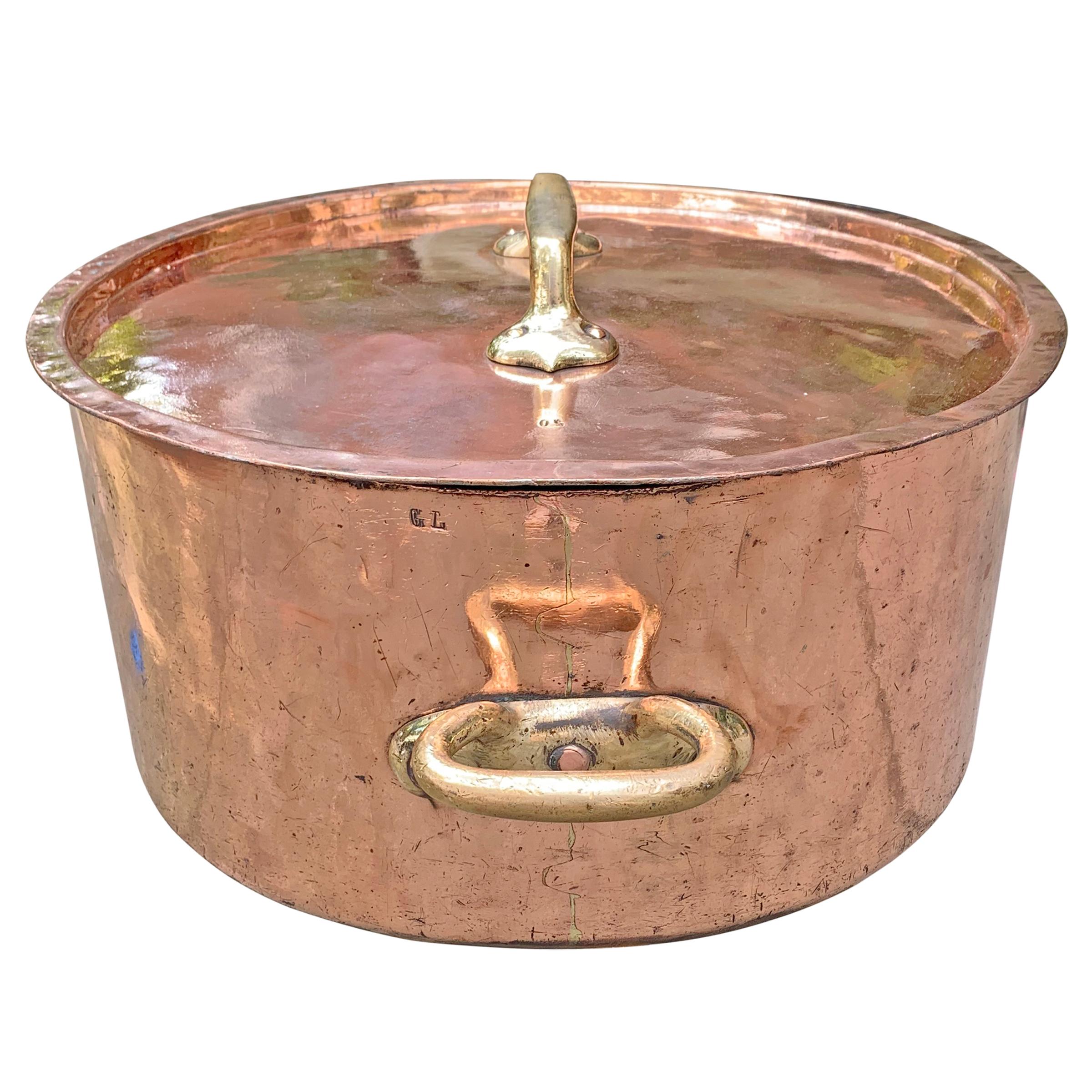 French Monumental 65-Quart Copper Pot from a Country House