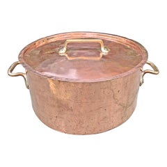 Antique Monumental 65-Quart Copper Pot from a Country House