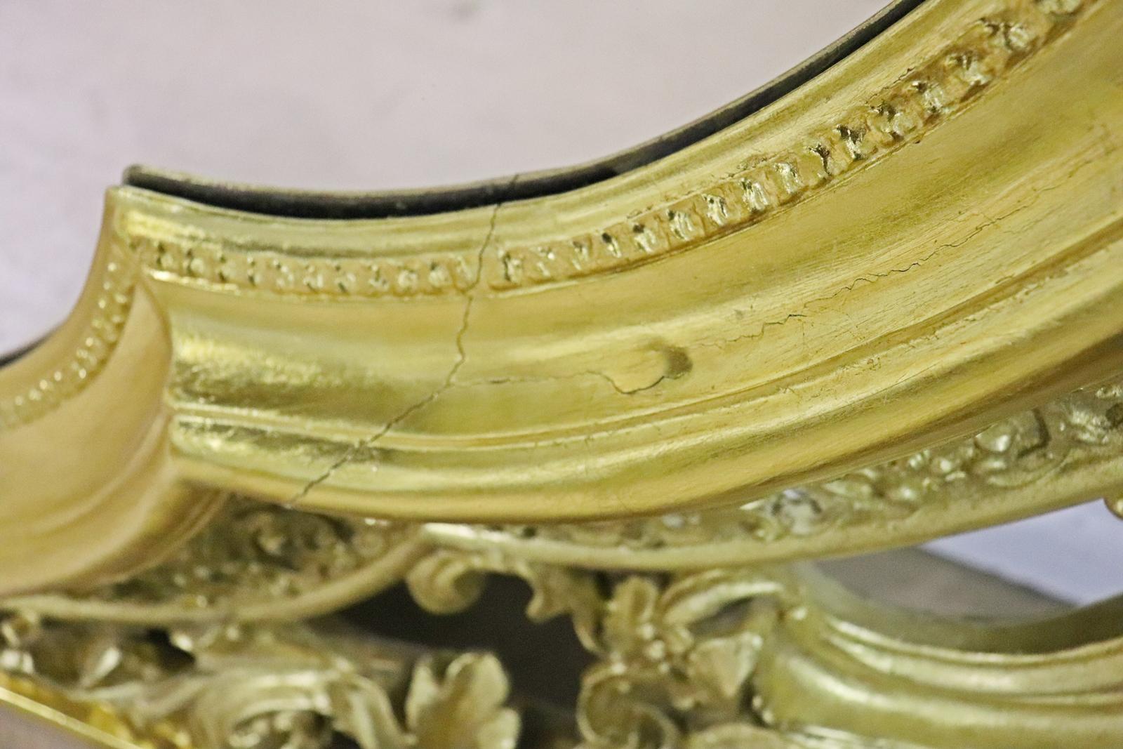 Monumental Gilded French Louis XV Carved Mantel Buffet Wall Mirror  For Sale 2